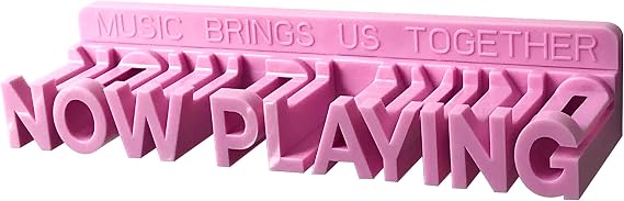 Premium Record Stand, 3D Wall Mounted & Tabletop Record Holder, Now Spinning, Wall Decor for Home or Office, Pink