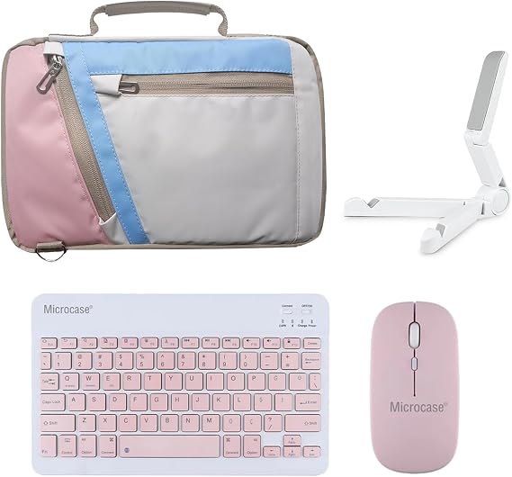 Microcase Xiaomi Pad 8 / Pad 8 pro ile Uyumlu Tablet Çanta+Türkçe Bluetooth Klavye +Mouse+ Standı - Pembe AL4382