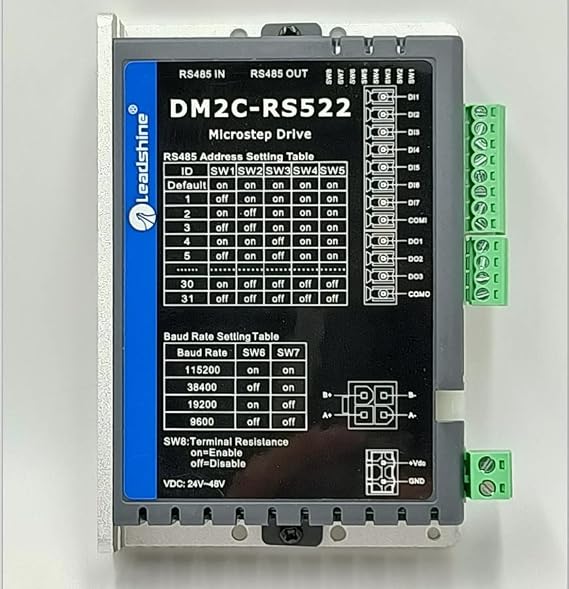 Davitu Motor Driver - Leadshine 485 modelbus control stepper driver DM2C-RS870//DM2C-RS882AC//DM2C-RS556/DM2C-RS522 can connect Max 32 axis motor - (Voltage: DM2C-RS882AC)