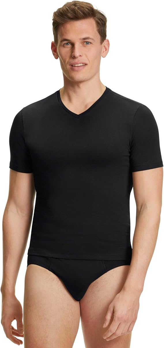 FALKE Men's Daily Climate Control Outlast® Deep V-Neck M S/S Ts Cotton Quick Drying Pack of 1 Underwear (Pack of 1)