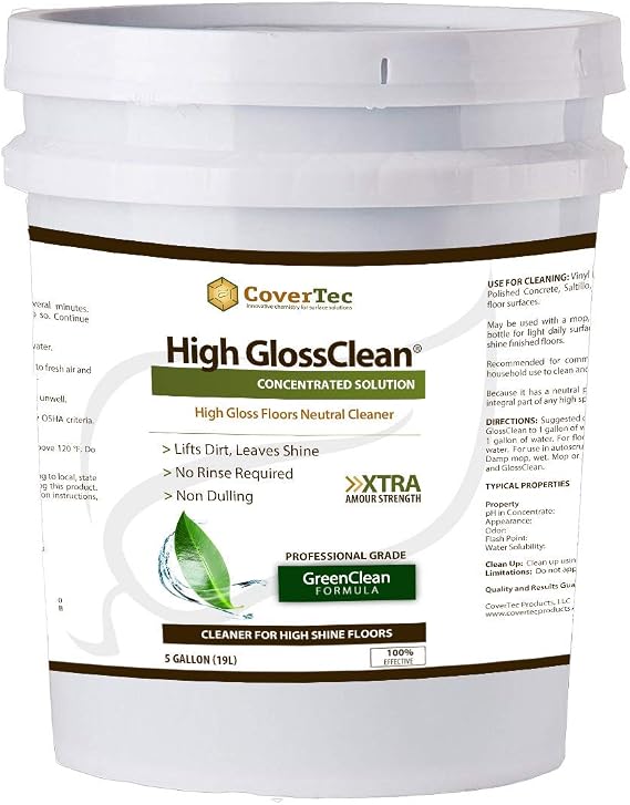 CoverTec GlossClean Neutral High Gloss Floor Cleaner (5 Gal - Prof Grade)