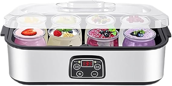 Yoghurt Maker Machine 2000ML - Electric Yogurt Maker with 2 Glass Jars, Adjustable Temperature & 48H Timer | for Dairy & Non-Dairy Probiotic Yogurt Making (2PCS)