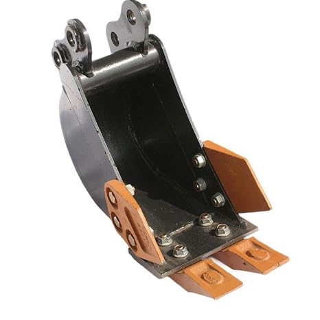 Asixxsix Mini Excavator Bucket, 7.87in 200mm Heavy Duty Excavator Attachment, Alloy Steel Teeth Digging Bucket Backhoe Bucket with Digging Up to 2 Tons, for Trenching