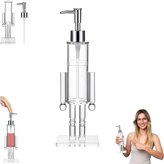 Clear Acrylic Nutcracker Soap Dispenser Christmas Nutcracker Bottle (36cm)