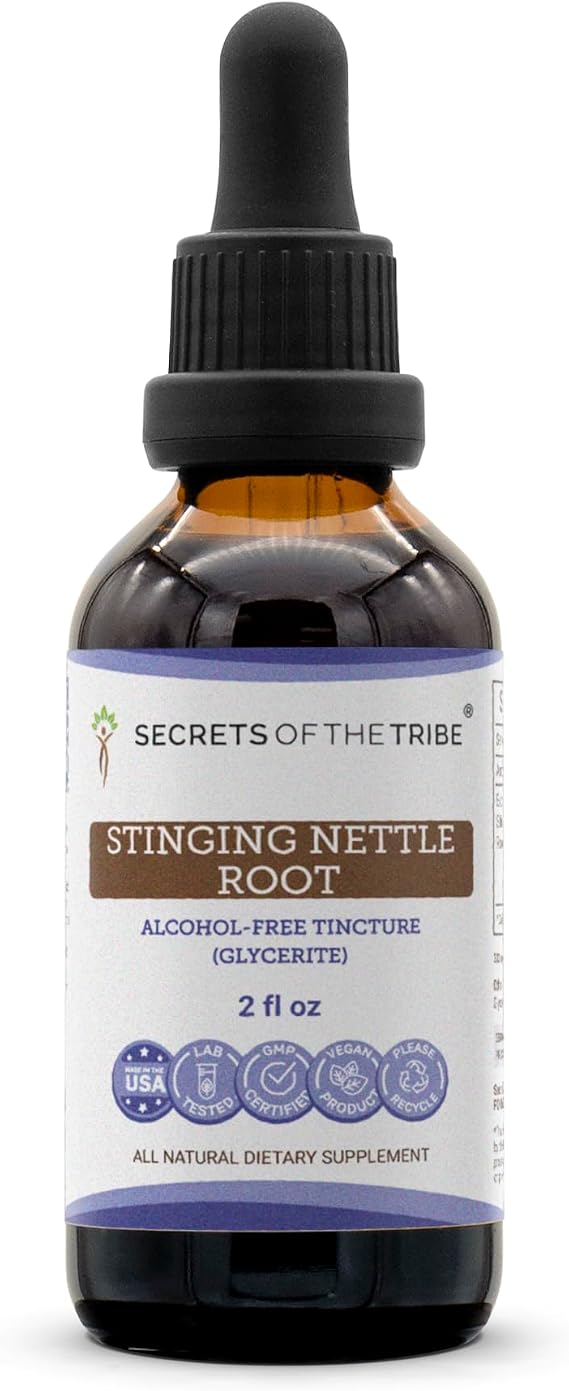 Secrets of the Tribe Stinging Nettle Root Liquid Extract for Prostate & Urinary Health | Herbal Supplement | Alcohol-Free | Urtica dioica Dried Root | Drops 2 fl oz
