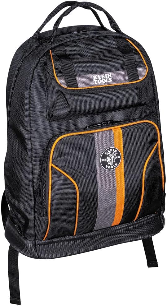 Klein Tools 55475 Tool Bag Backpack, Heavy Duty Tradesman Pro Tool Organizer/Tool Carrier with 35 Pockets for Hand Tools and Gear