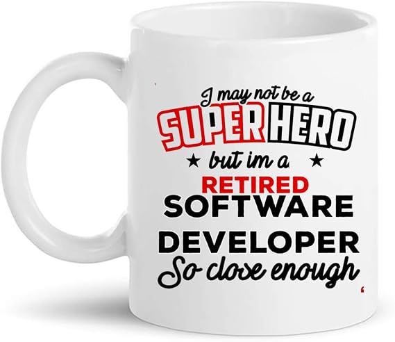 Retired Software Developer Retiring Cup Coffee Mug | Developers T-Shirt Gift | Software Engineer Coder - Programming Dev Code Retirement Gifts for Coworkers