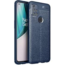 GPACK Oneplus Nord N10 5G ile uyumlu Kılıf Niss Silikon Deri Görünümlü, Lacivert