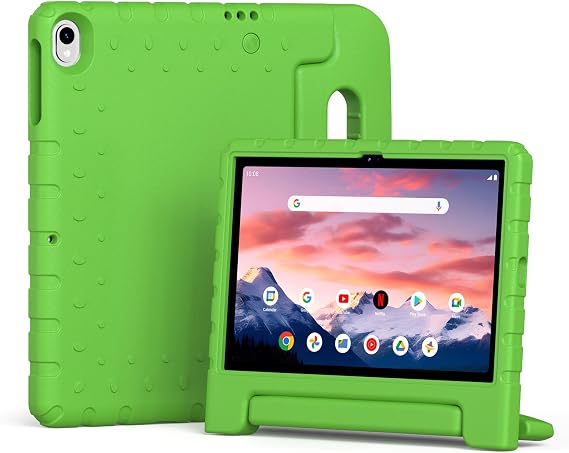 Bolete Kids Case for Onn 10.1 Tablet Case 2024 Gen 4 Model:100135925,Kidfriendly Shockproof Soft EVA Adjustable Stand Cover for Onn Tablet 10.1 Inch 2024,Green