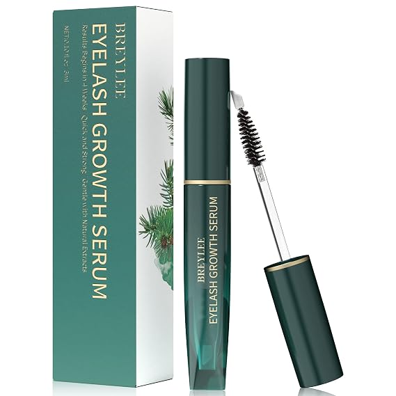 Eyelash Growth Serum, BREYLEE Lash Boost Serum, Eyelash Conditioner for Longer, Fuller, Thicker Lashes, Gold (3ML/ 0.1 Fl. Oz),Fast Results in 30 days