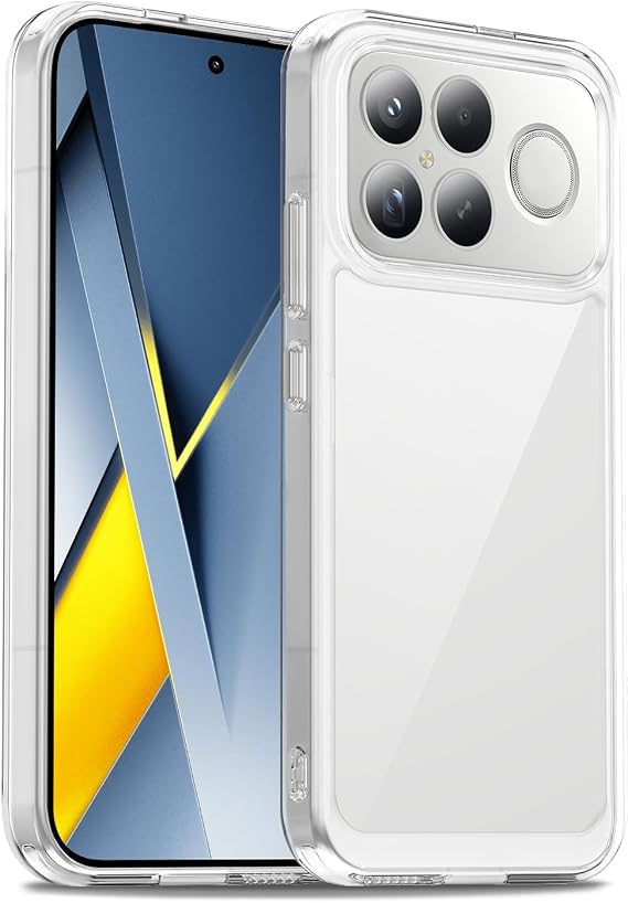Case for Xiaomi Poco F8 Ultra 5G, Military Grade Drop Protection Phone Case, Yellowing Resistant, Anti-Scratch Hard PC Back, Shockproof Hard Ultra-Thin Protective Cover, Clear