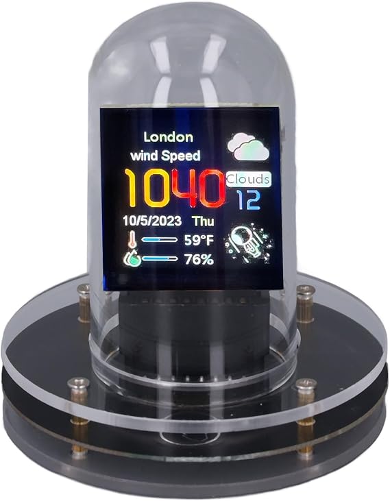Nixie Tube Clock Simulation, RGB Digital Display, 12/24h Weather Mode, Electronic Album Feature with No Assembly Required, Retro Friends