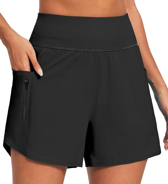 IUGA Women 5'' Swim Board Shorts High Waisted Quick Dry Beach Shorts