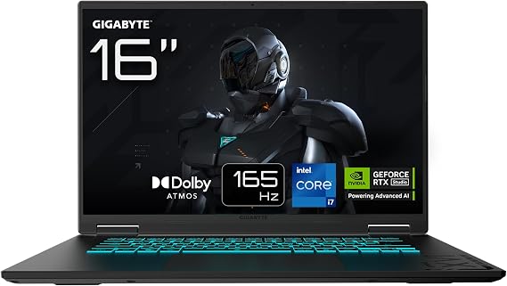 GIGABYTE GAMING A16 CTH Gaming Notebook, 16 inç 165Hz FullHD 16:10 IPS Ekran, Intel Core i7-13620H, NVIDIA GeForce RTX 5050, 1TB SSD, 16 GB DDR5 RAM, Dolby Atmos, Free DOS, CTHI3TR894SD