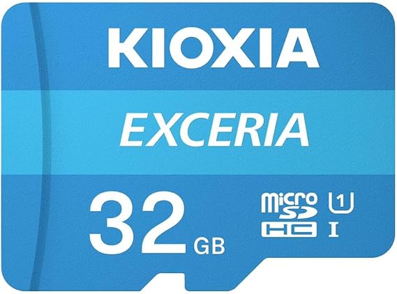 KIOXIA 32GB EXCERIA microSD Memory Card U1 Class 10 100MBs Max Read Speed, Full HD Video Recording