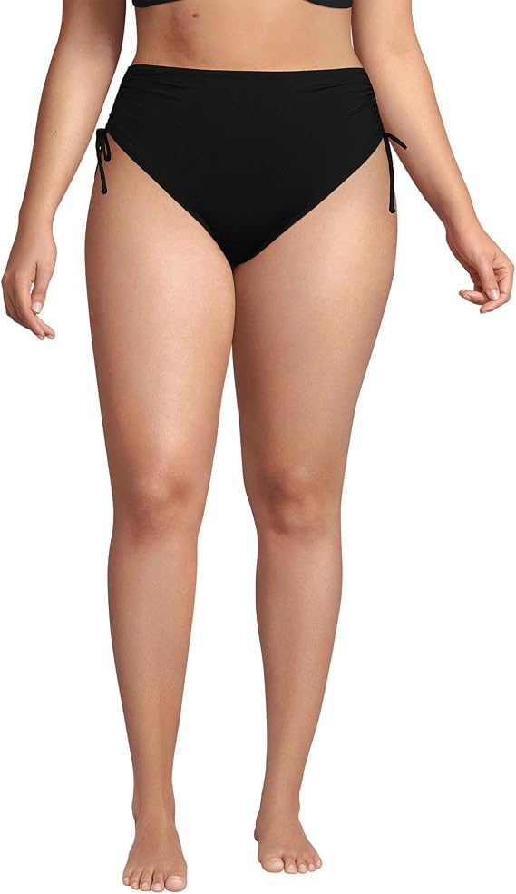Women's Chlorine Resistant Adjustable High Waisted Bikini Swim Bottoms