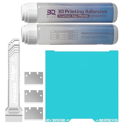 BIQU CryoGrip Pro Glacier Build Plate for Bambu-Lab H2D + Panda Edge 3D Printer Scraper Kit + 2-Pack Panda Glue 3D Printer Glue Adhesive