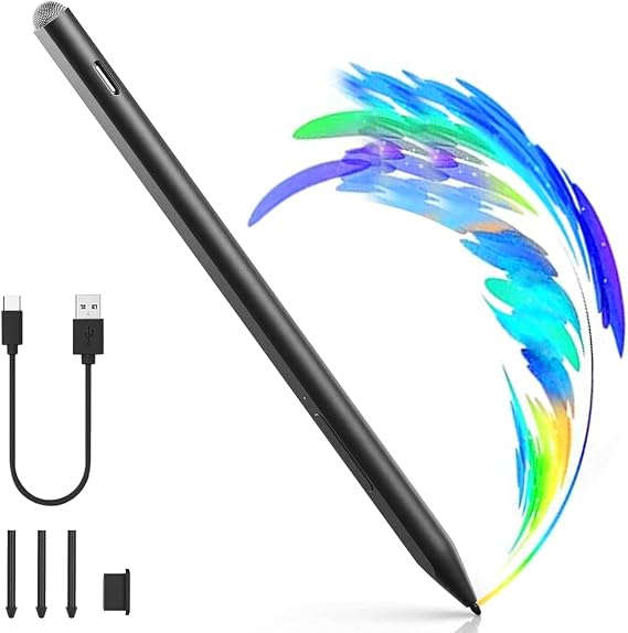 Surface Pen for Microsoft Surface Pro 12 11 10 9 8 X, MPP 2.0 Stylus with 4096 Pressure Sensitivity, Palm Rejection, Tilt & Eraser, USB-C Rechargeable Pen for Surface Laptop/Go/Book/Studio