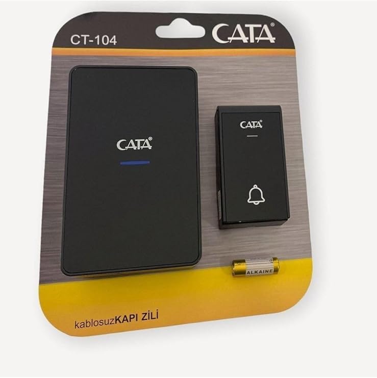 Cata Led Işıklı Kablosuz Uzaktan Kumandalı Kapı Zili Siyah Ct-104