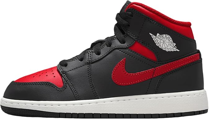 Air Jordan 1 Mid (gs) "black/varsity Red-summit White"