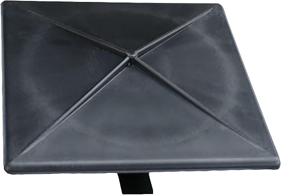 4" Square Light Pole Top Cap- Black Plastic by Deltech Manufacturing