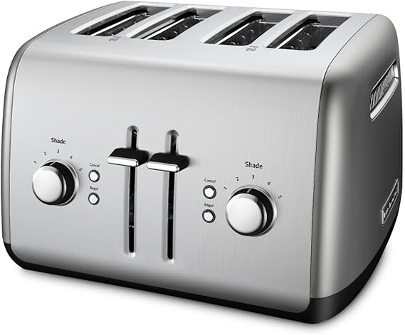 KitchenAid 4 Slice Manual Lift Toaster KMT4115CU, Contour Silver
