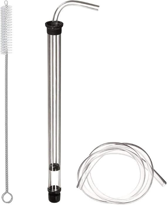 Fermtech Bottling Auto Siphon with Brush, 15" Long Mini Auto-Siphon for 1 Gallon Jugs with 3 feet Tubing and 18" Brush.