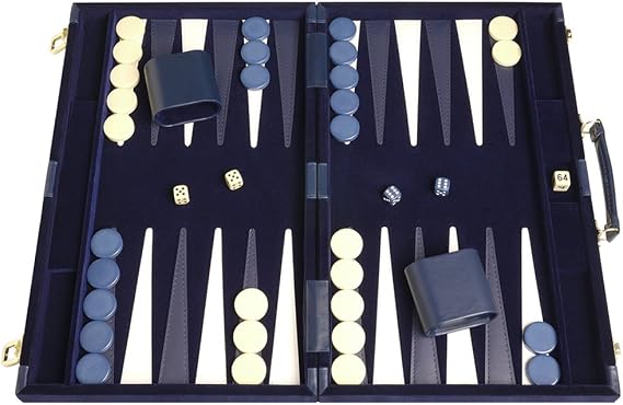 15-inch Deluxe Backgammon Set - Blue