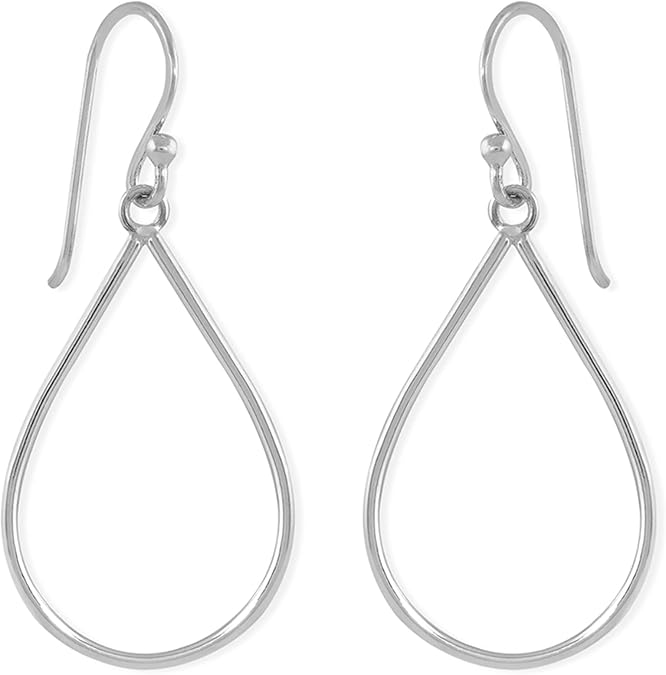 Boma Jewelry Sterling Silver Open Teardrop Dangle Earrings