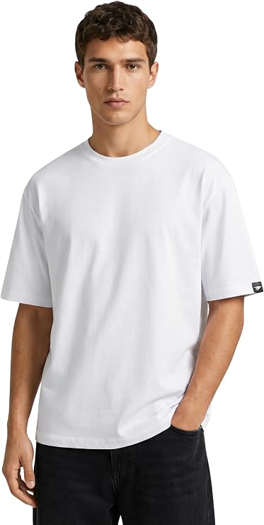 Unisex Oversize fit%100 Pamuk Tok Kumaş Bisiklet Yaka Basic Tişört