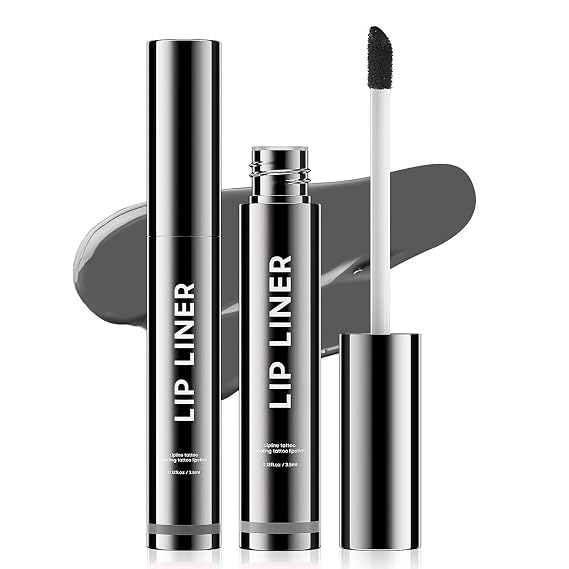 Lip Stain Peel Off Lip Liner for Vibrant Lip Color Makeup (#06 Black)