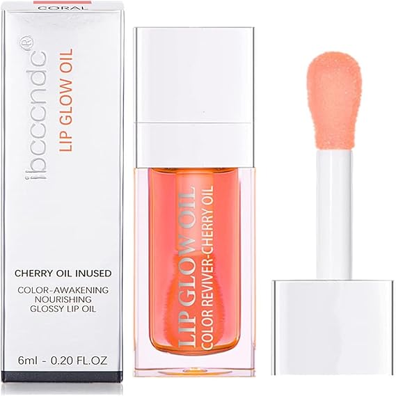 Plumping Lip Oil, Tinted Lip Balm Hydrating Lip Gloss, Long Lasting Nalissing Lip Grow Oil Shine Lip Tint #Pink
