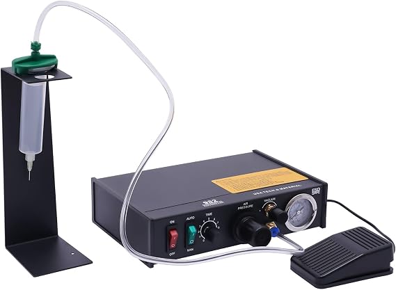 982 Semi Automatic Glue Dispenser, 110V AC Solder Paste Controller Adhesive Dispenser with Automatic & Manual Operations, Timer Controlled