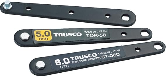 TRUSCO TOR-4060 Thin Offset Wrench Set, Black, 4/5/6 mm, Set of 3
