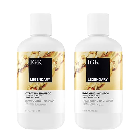 IGK Legendary Shampoo 2-Pack Strengthening Shampoo for Damaged, Weak, or Chemically Treated Hair