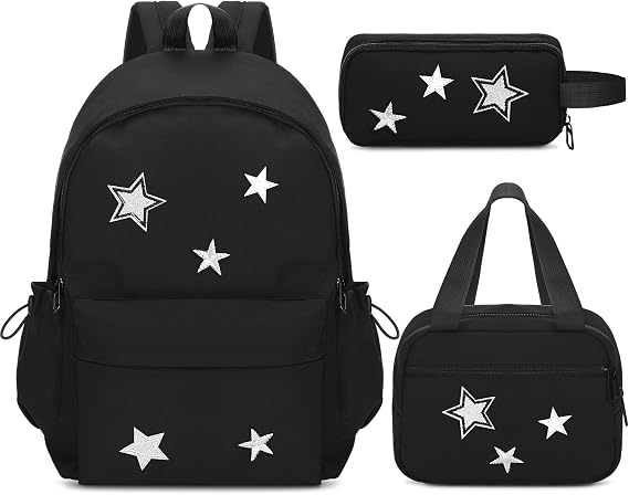 3 Pcs Cute Y2k Star Backpack Set with Lunch Bag and Pencil Case
