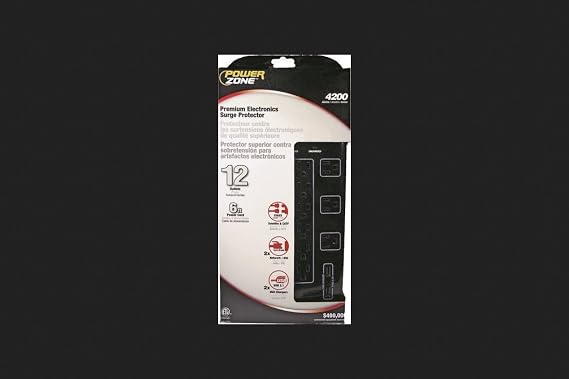 Powerzone OR504142 Heavy Duty Surge Protector, Black