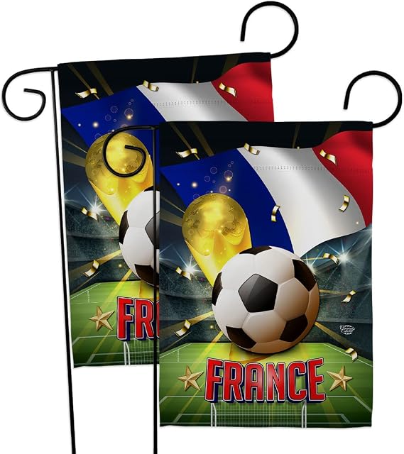 FIFA World Cup France 2 Pcs Banner Room Wall Art Flag Patio Lawn Garden Outdoor Decorations Indoor Tapestry Yard Signs Team Qatar Trophy Soccer Game Football Gifts, Made in USA