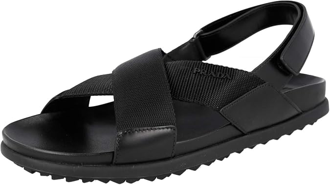 Prada Men's 4X3209 Brushed Spazzolato Nylon Sandals