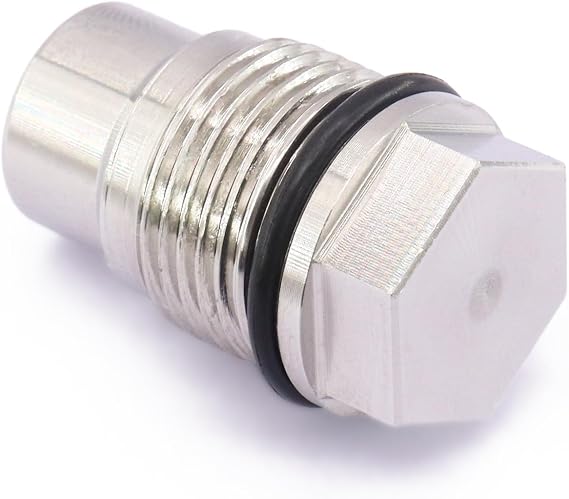 Fuel Rail Plug Valve Diesel Common Rail Fuel Plug Stainless Steel Fuel Pressure Relief Valve Fuel Rail Plug Valve M20x1.5 for Chevy GMC 6.6l Duramax 05-10 & Dodge 6.7l Cummins