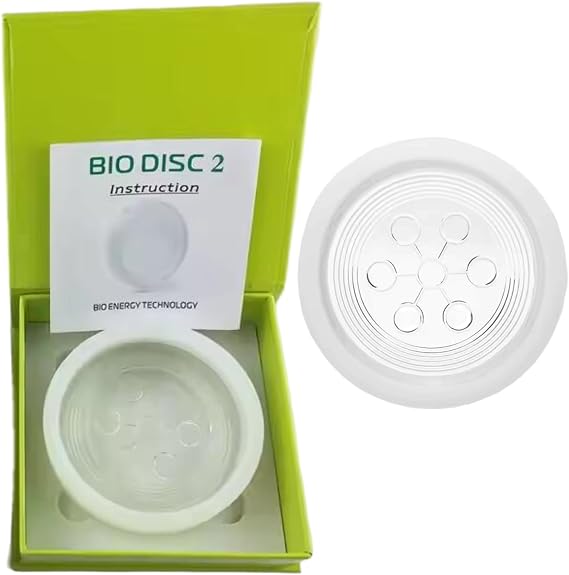 Bio Disc Disk 4 / Bio Disc 2 Energy Disk The Next Level in Wellness, with Silicone Protective Rubber Shield Ring, Alkaline Water Negative Energy Pan Spin Disk (Bio Disc 2)