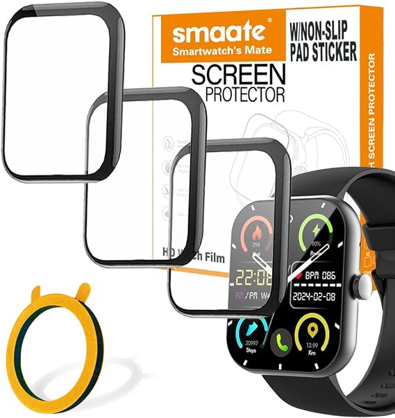3D Screen protectors Compatible with zakotu Y66 1.96 inches smartwatch, 3 Piece, Full Coverage, Anti-shatter, 3DY66P06