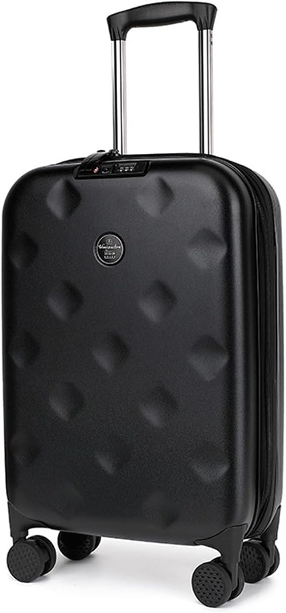 Suitcase Foldable Suitcase Universal Wheel Lightweight Suitcase Solid Colour Large-Capacity Storage Roller Trolley Case(Black,20in)