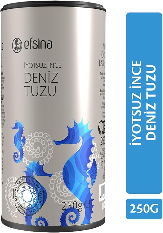 Efsina İyotsuz İnce Deniz Tuzu 250 g Rafine Edilmemiş