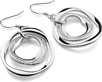 Fashion 925 Sterling Silver Hoop Earrings Geometric Dangle Earrings Good Luck Vintage Dangles For Women Teardrop Earrings Fine Jewelry gift