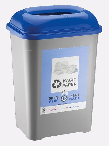 Kağıt Atık Kovası Paper Geri Dönüşüm Kutusu Cafe Otel Çöp Kutusu Eczane Çöp Kovası 50 Lt