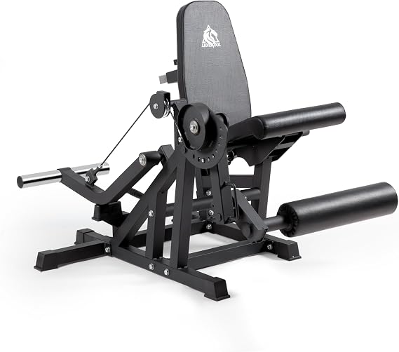LIONSCOOL Leg Extension and Curl Machine V4.0, 360KG Capacity Adjustable Seated Leg Extension, Lying Leg Curl Bench, Cable Operated 2” Plate Loadable Lower Body Exercise Equipment for Home Gym