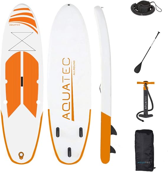 AQUATEC 6" Thick Inflatable Paddle Boards - Premium Paddle Board | SUP Accessories - Adjustable Paddle, Pump & Backpack