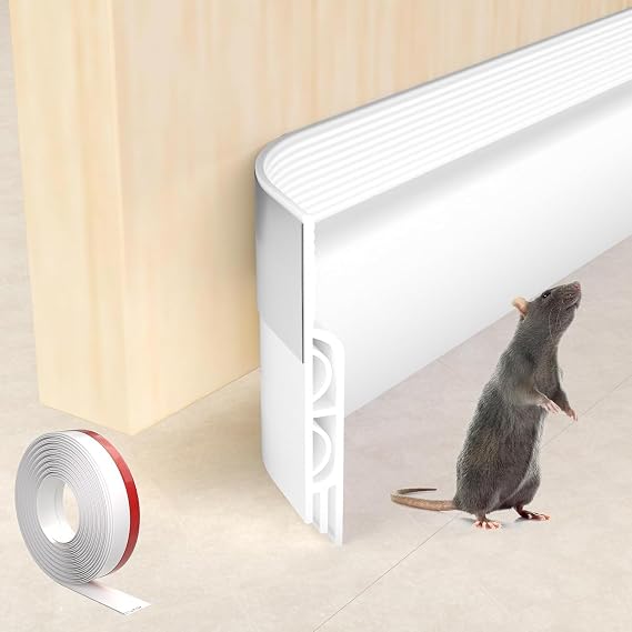 KNEELISA 39" White Under Door Draft Stopper Interior for 0-1 Gap,Silicone