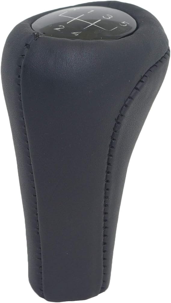 Pursuestar Black Full Leather 5 Speed Manual Shift Knob for BMW 1 3 5 6 Series E30 E32 E34 E36 E38 E39 E46 E53 E60 E63 E83 E84 E90 E91 E92